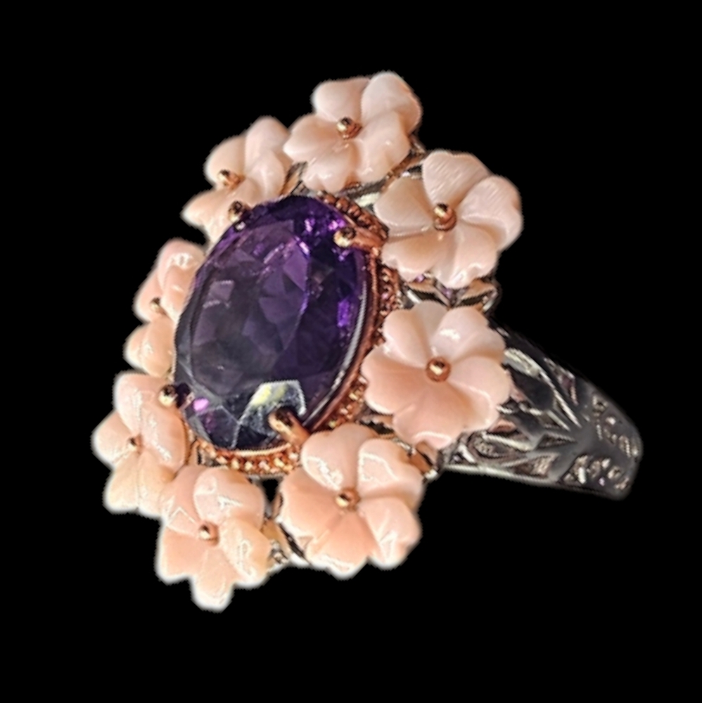 Amethyst and Mother of Pearl Ring
